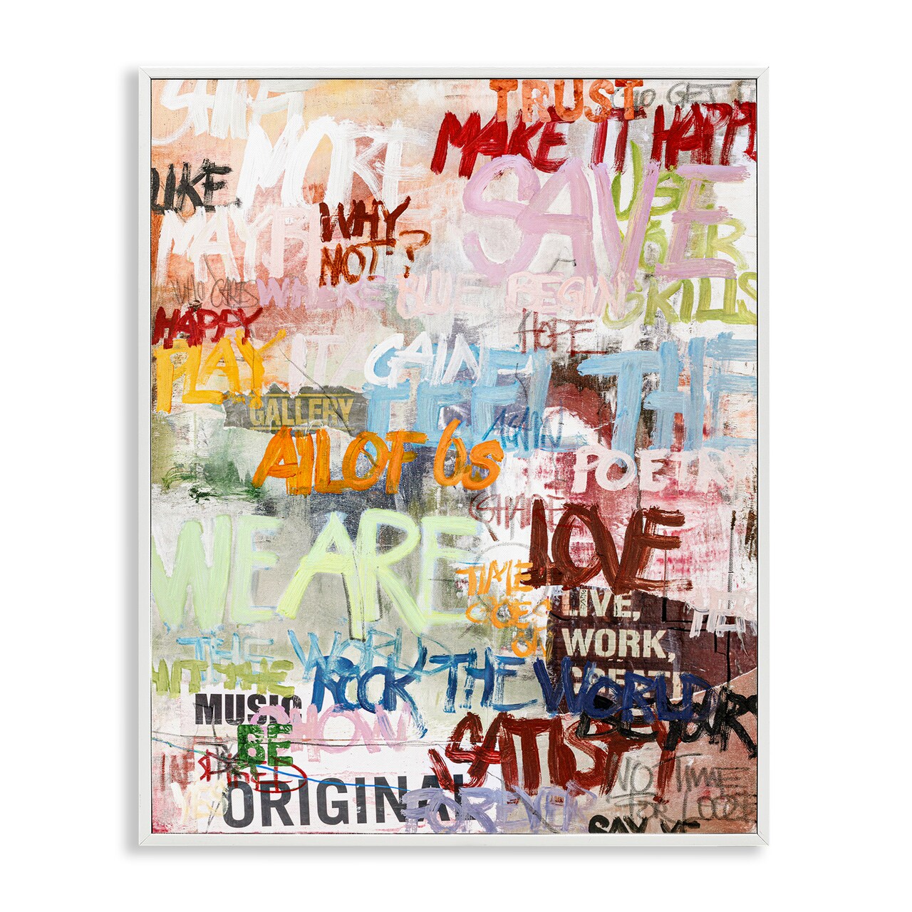 Stupell Industries Modern Graffiti Phrases Framed Giclee Wall Art Design by Design Fabrikken